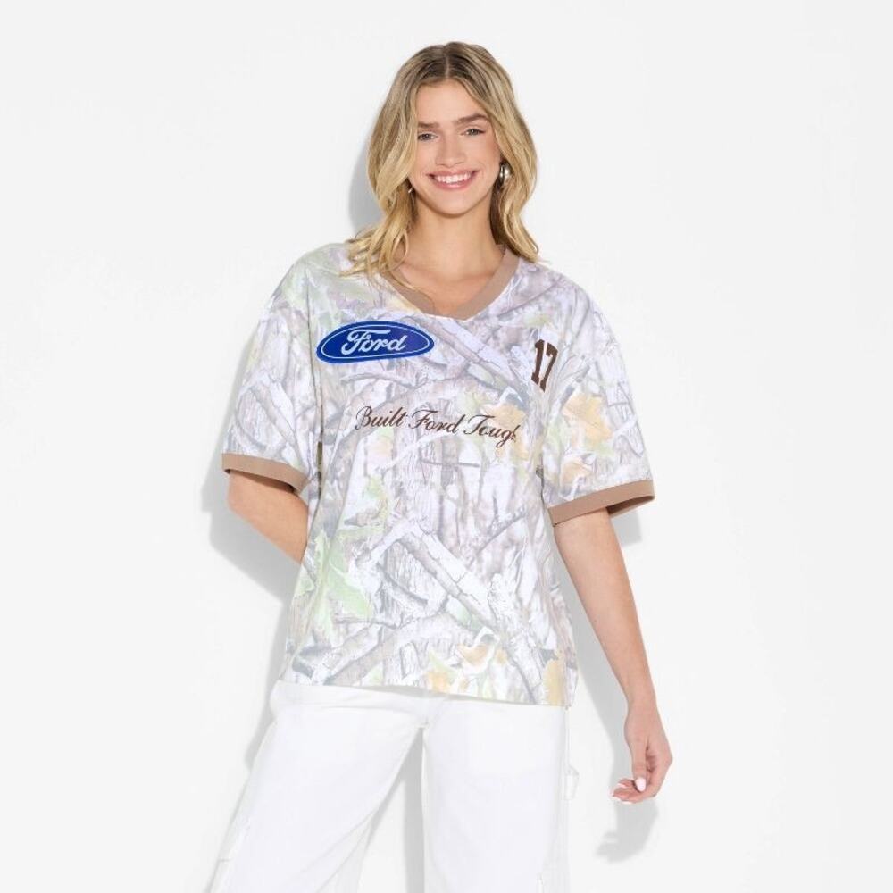 Ford Bronco Women's Camo Oversized Short Sleeve Graphic T-Shirt